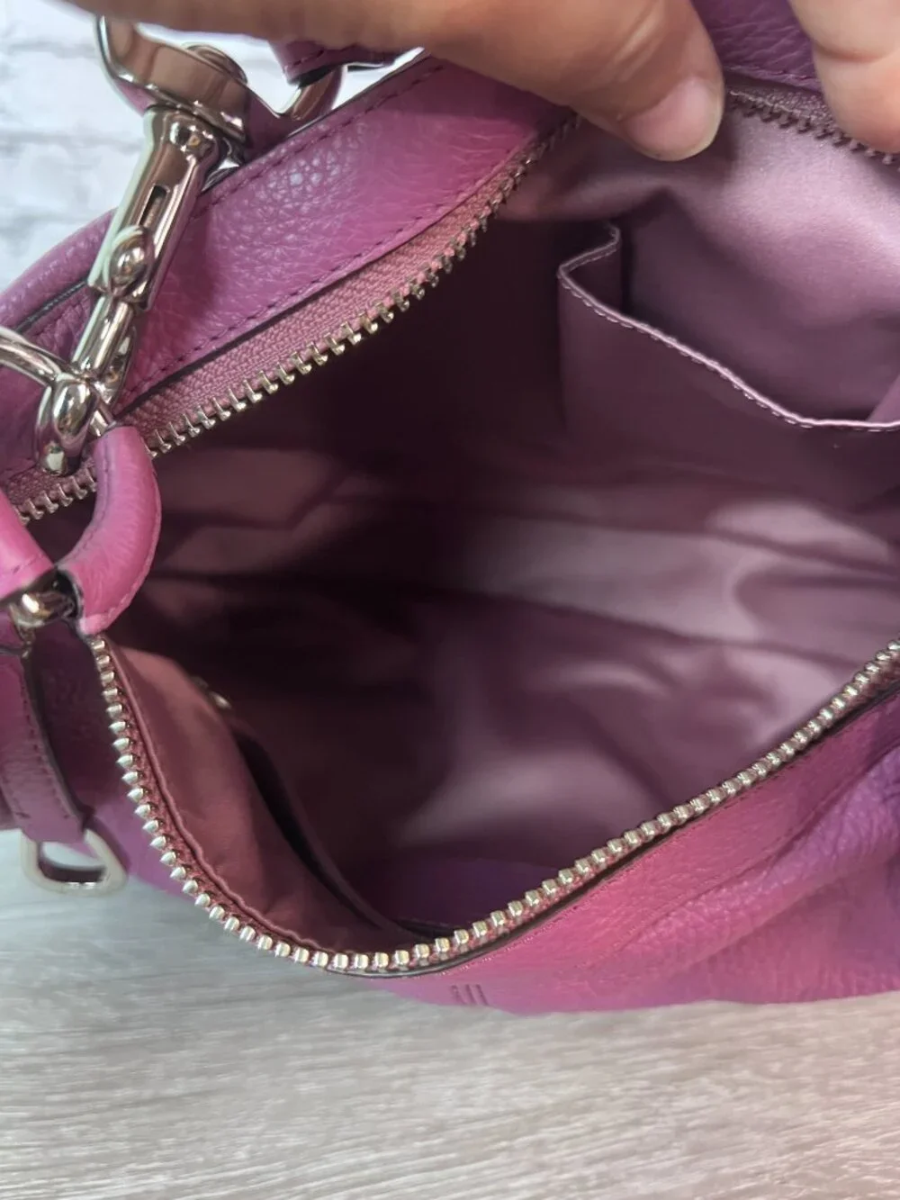 Coach Avery Pebbled Leather Hobo Bag - F23960 - Purple/Pink